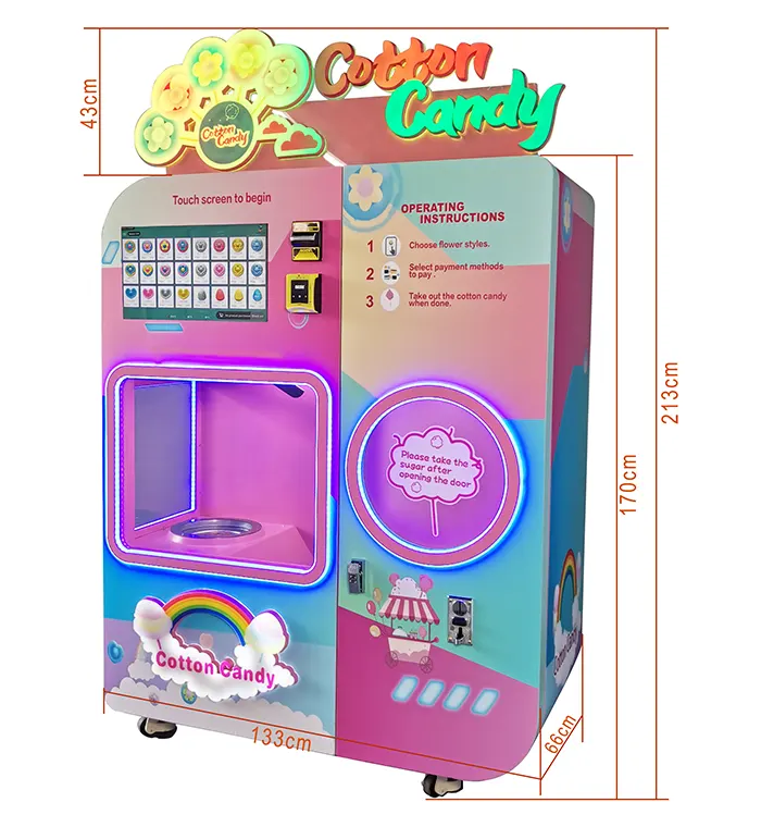 Good quality cotton candy vending machine